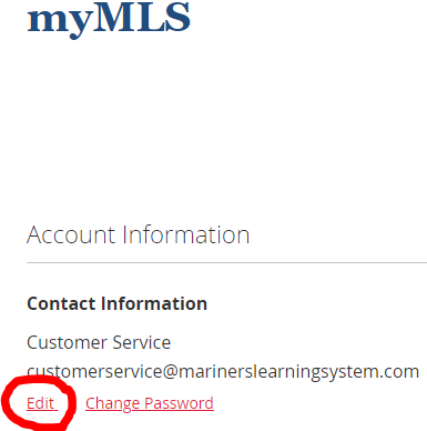 myMLS - Edit Contact Information